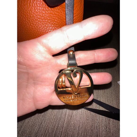 Valentina Convertible Crossbody shoulder Bag Pebbled Tan Brown Italy Nwt Rust - Picture 13 of 14